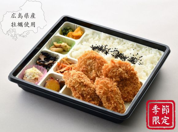 かきフライと一口かつ弁当