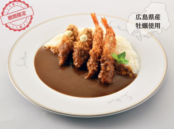 かきフライと海老フライカレー