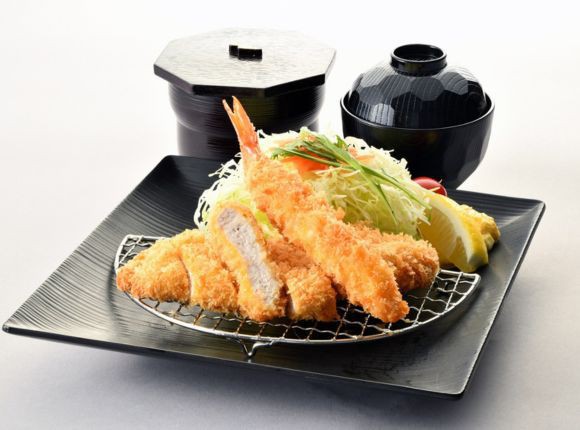 国産ロースとんかつと海老フライランチ※8/9～8/17は休止。