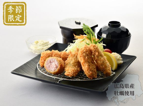 かきフライとヘレとんかつ膳