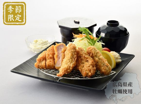かきフライと国産ロースとんかつ膳